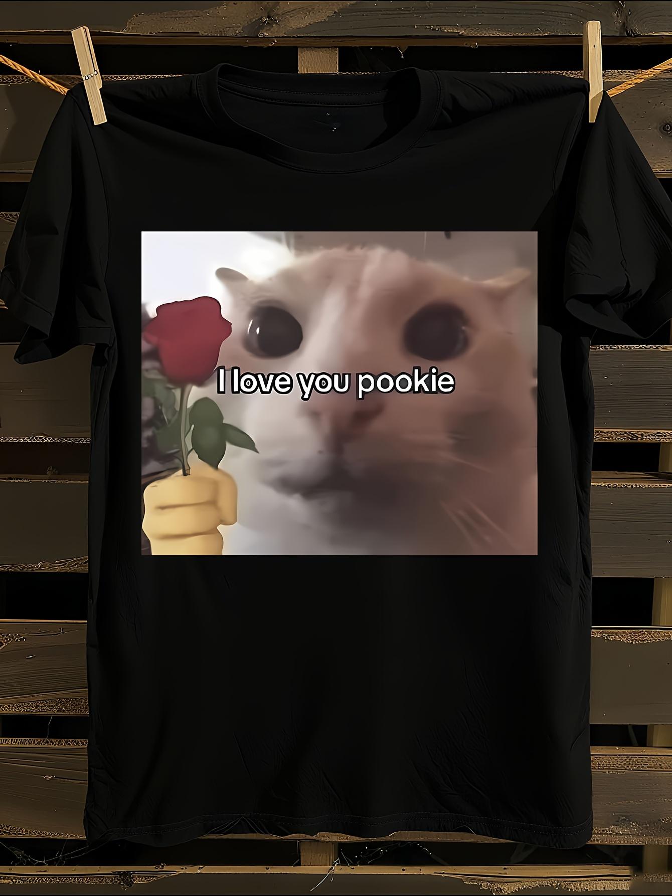 Funny Cat and Pookie Graphic T-shirt S