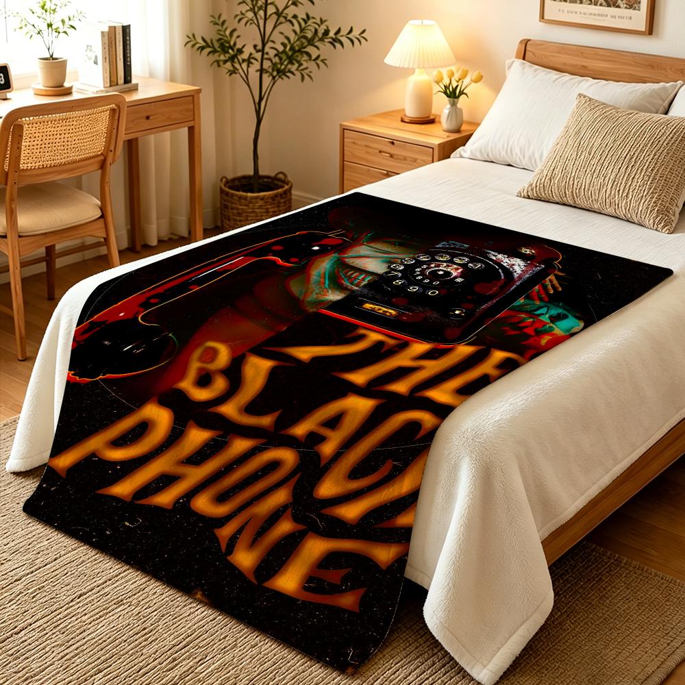 Movie T-The Black Phone Throw Blankets Soft Warm Flannel Blanket Bedding for Bed Living room Home Sofa
