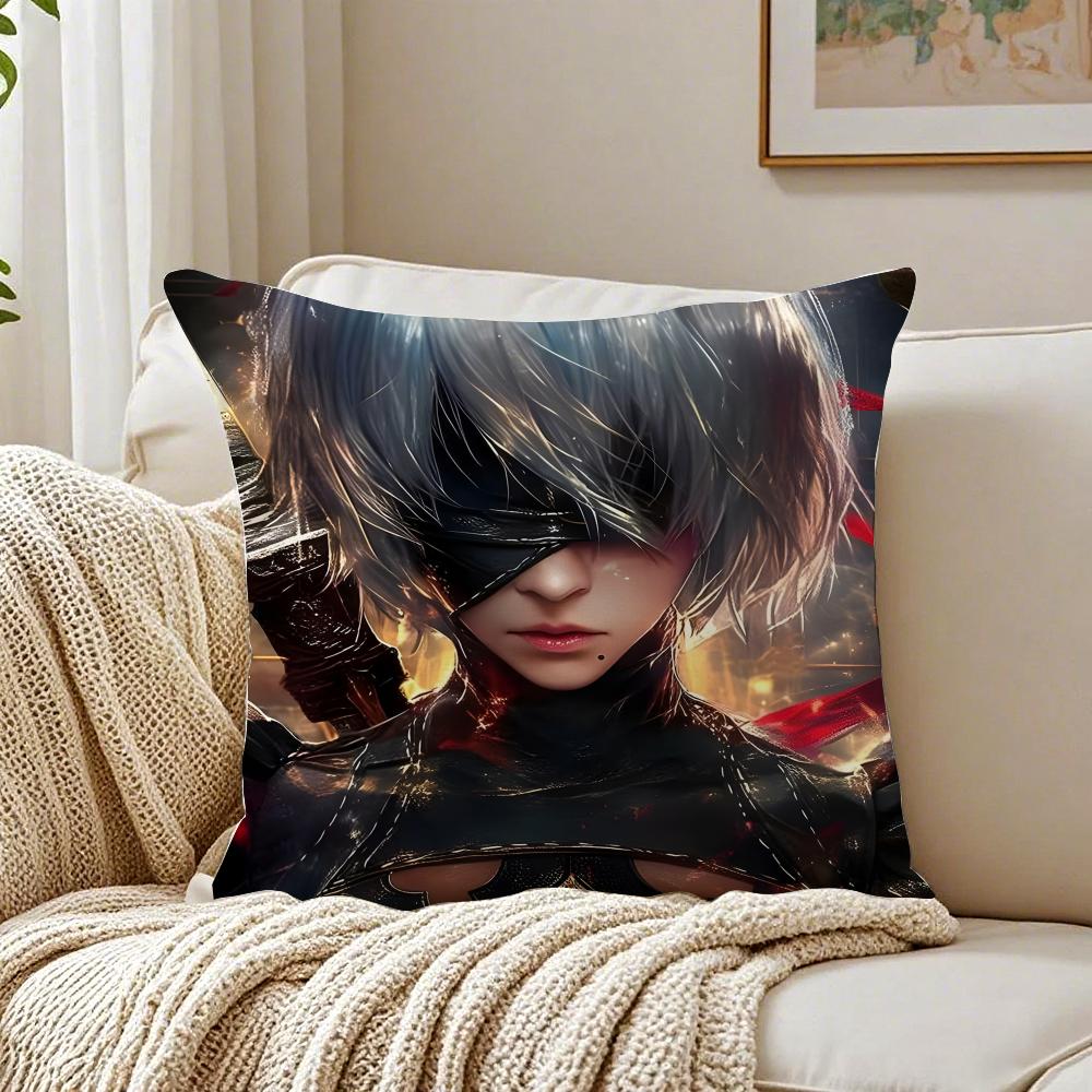 Game Philosophical NNieR AAutomata Cushion Cover Pillowcase Antidustmite Living Room Sofa Decor Cushion Room