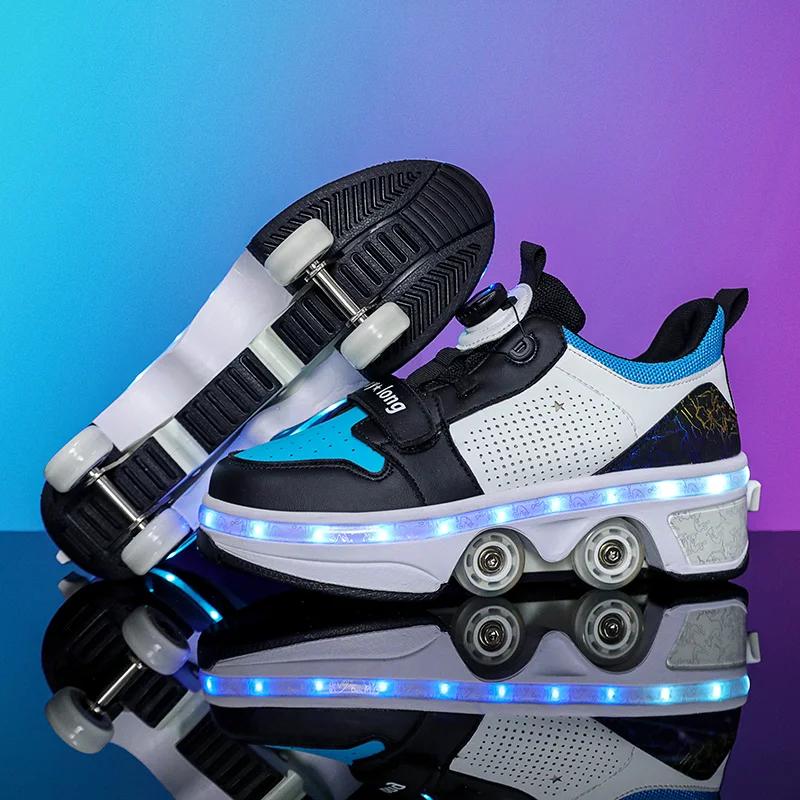 2025 New Roller Skates Students Outdoor Wheel Shoes Multi-functional Sports Shoes 33-43 Size High Quality Roller Skates