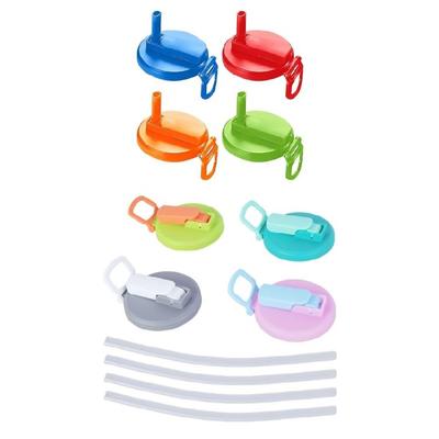 4pcs Portable Can Covers for Sodas and Beer Cans Silicone Can Lid with Drinking Straw Leak Proof Beverage Cans Caps