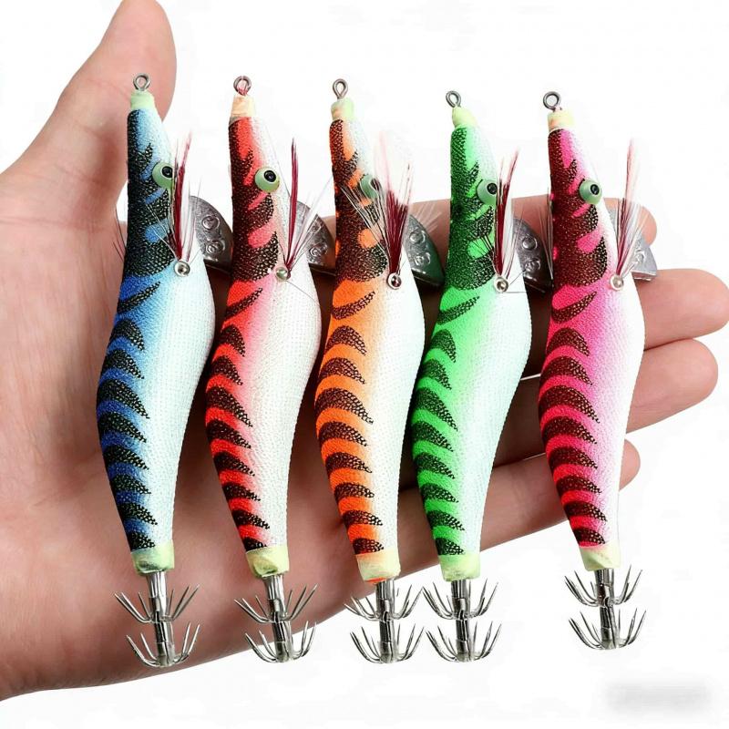 Bionic Squid Shrimp Fake Bait80mm95mm110mmBig-eye luminous umbrella hook for sea fishing and freshwater general-purpose lure bai