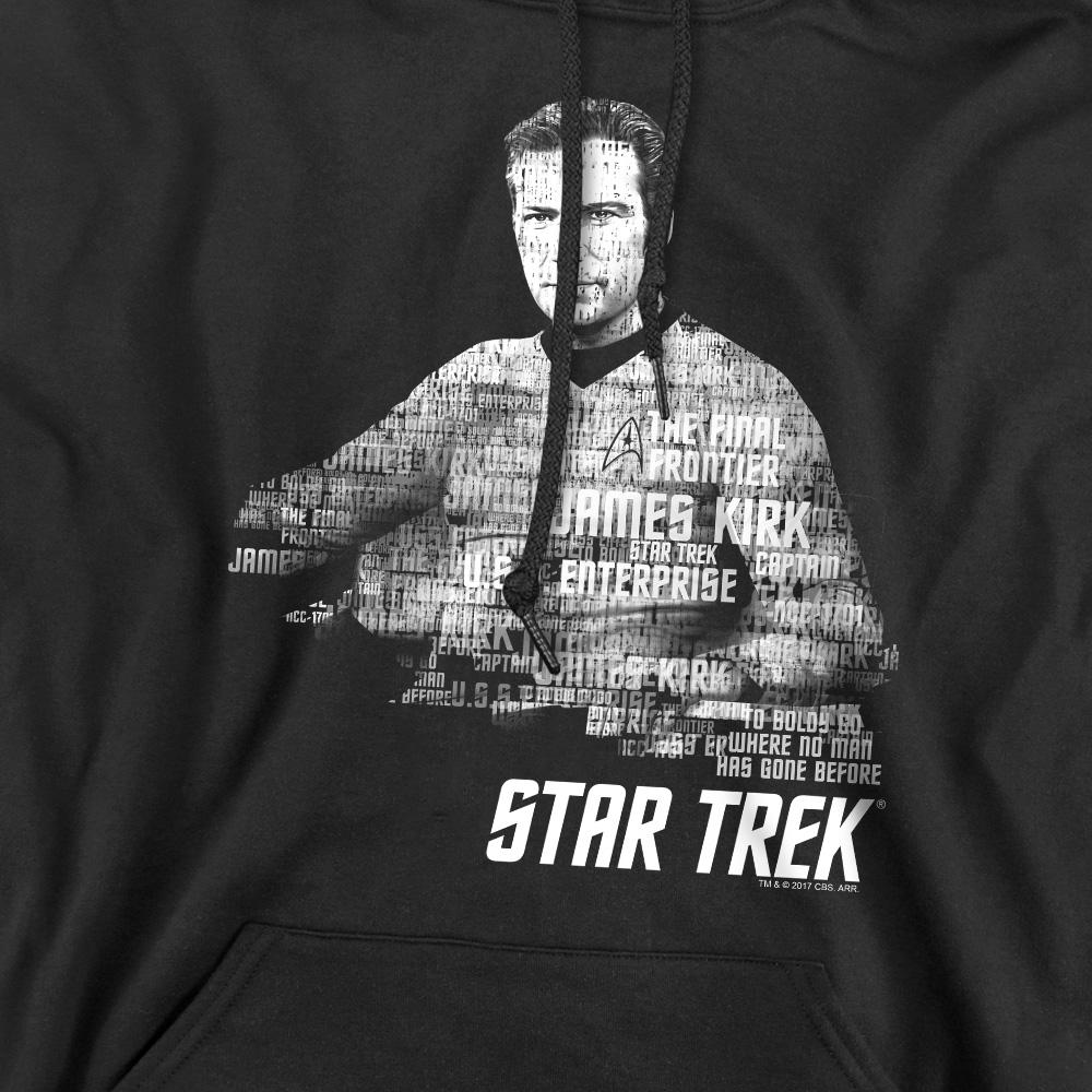 STAR TREK Mens Words Captain Kirk Hoodie