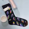 Bonne Maison: Retro-Ölgemälde-Socken für Damen, mittelhoch, luxuriös, französisch, bis zur Wade