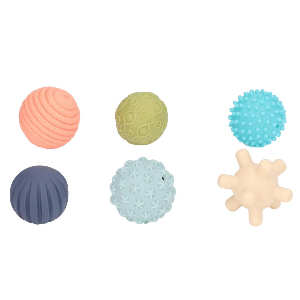 6pcs Baby Textured Sensory Ball Set Children Portable Soft Multicolor Squeeze Ball Toy 6 Month
