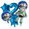 6pcs Toy Story Foil Balloons Buzz Lightyear Woody Birthday Party Decorations Kids Ballon Baby Shower Aluminum Film Balloon Round Sensory Compression