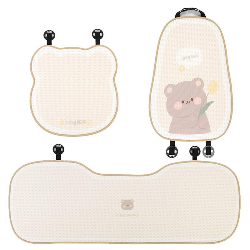 Tulip Little Bear Universal Car Seat Cushion - Cartoon, Cute, Non-Slip & Comfortable for All Seasons.