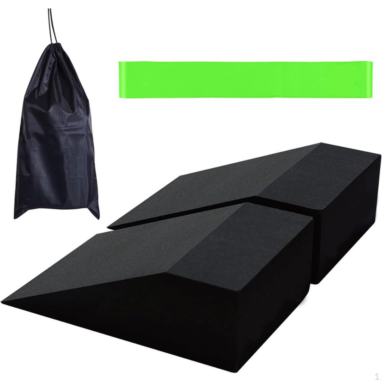 squats Ramp Set AntiSlip Stackable Wedge Includes Storage Bag Stretching Block for