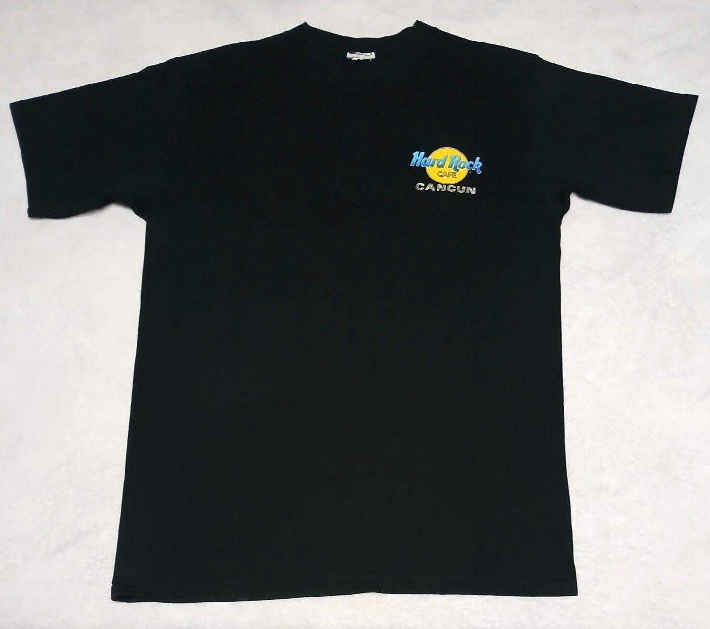 Vintage Hard Rock Cafe T Shirt XL Cancun Black Guitar Rock Sculpture Music 90s XXXXL