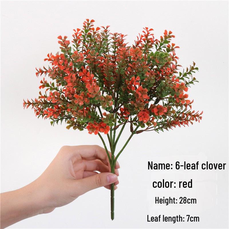 Artificial Green Plant Bundle: Decorative Plastic Grass, Water Grass, Plastic Flower, and Fern.