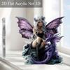 Purple Dragon & Butterfly Girl Acrylic Ornament - Home & Office Decoration