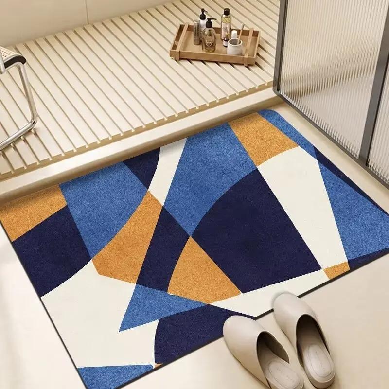 Simple Line Pattern Door Front Mat Decoration Home Bathroom Floor Mat