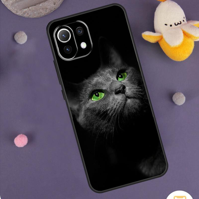 Black Cat Staring Eyes Case For POCO F6 X6 X5 X3 Pro M6 M5s F3 F5 Xiaomi 14 13 Ultra 12 Lite 11T 12T 13T Pro Cover