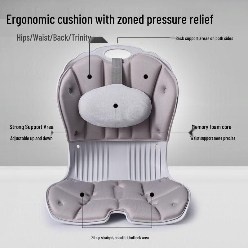 Эргономичная подушка для поясничной поддержки для офисных кресел Gray with Waist Pillow 3830₽