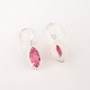 Natural Pink Tourmaline Gemstone 925 Sterling Silver Handmade Earrings 1.4" EE-169-9