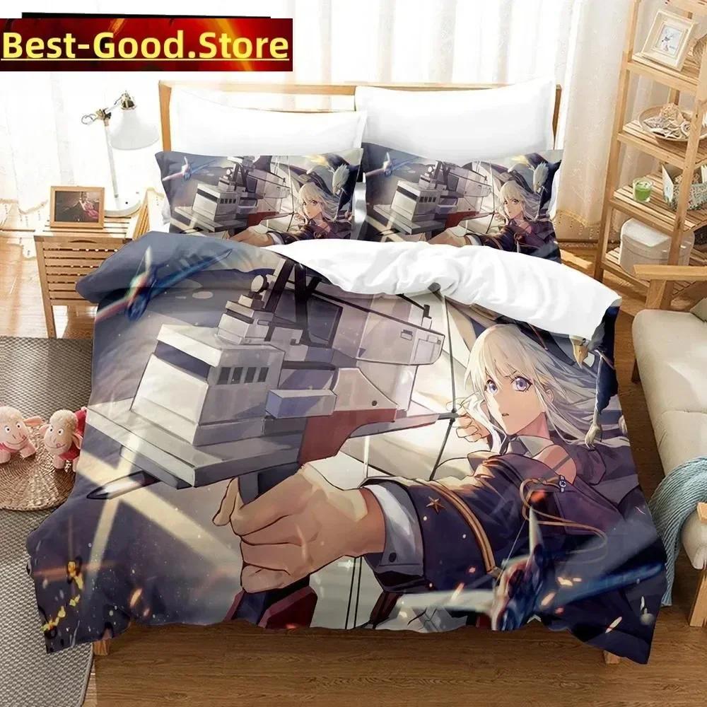 3D Anime Azur Lane Bedding Set Printed Bed Set With Pillowcase Bed Duvet Cover Soft Single Double Queen Super King Size Bedroom
