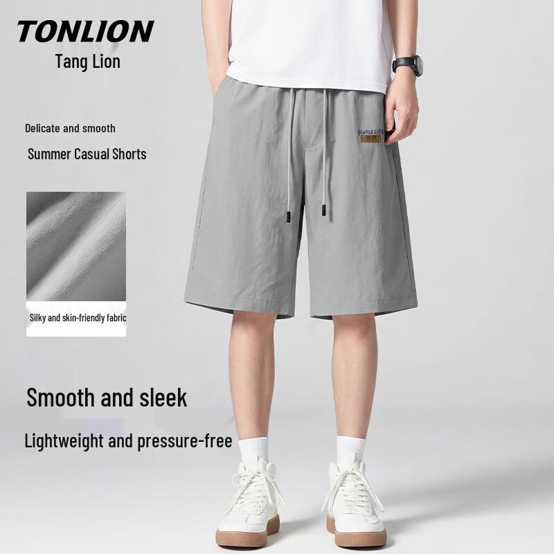 TonLion Men's Summer Cool Feel Casual Shorts