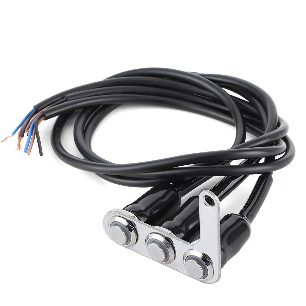 Motorcycle Handlebar Switch Adjustable Mount Waterproof 3 Buttons for Headlight Horn Turn Signal