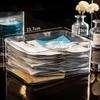 Acrylic Desktop Mask Storage Box Transparent Large Capacity Cosmetic Storage Case with Cover Dust-proof Sundries Organizer