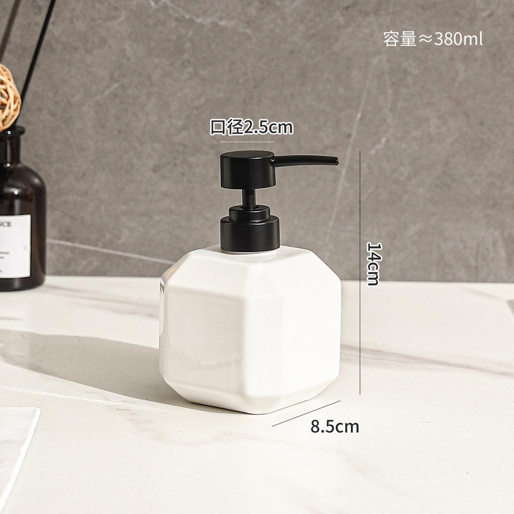 380ml   soap dispenser Ceramic lotion bottle hotel household hand soap shampoo body wash dispensing bottle bathroom press bottle
