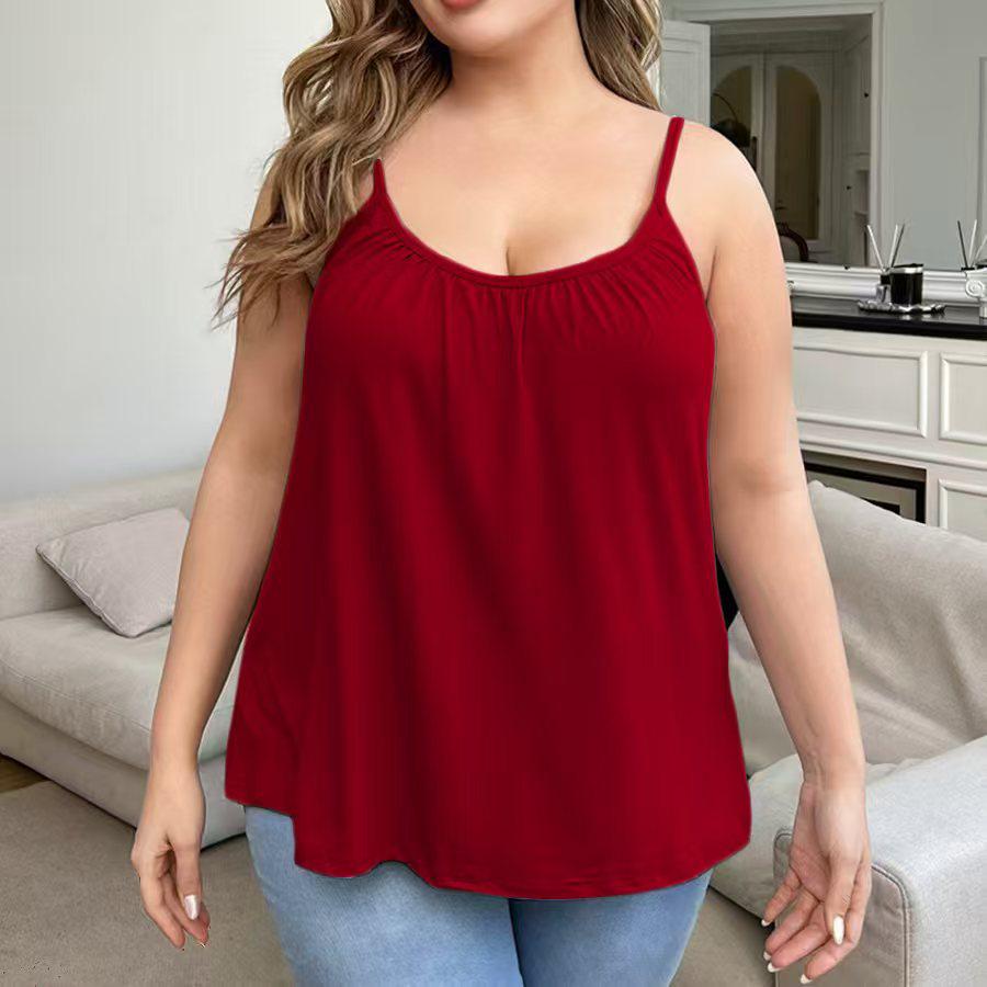 Top Regata Modal Feminino Plus Size Franzido com Bojo – Camisola Base Sem Fio