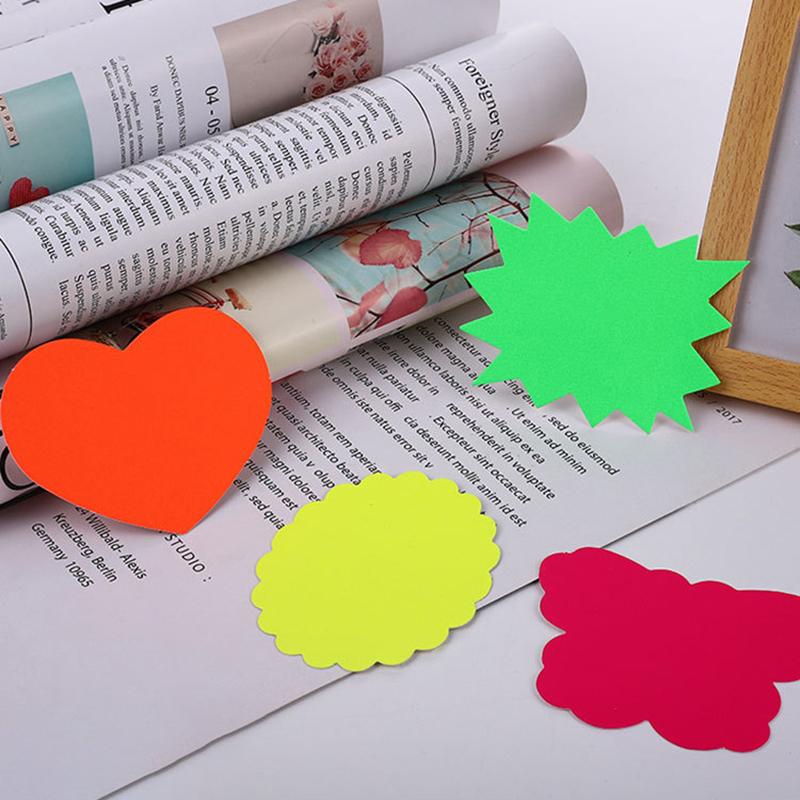 50Pcs Commodity Price Tag Advertising Stickers Neon Sign Promotional Signs Shop Tags Market Fruit