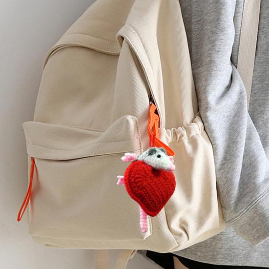 

Подвеска для автомобиля в виде опоссума, ручная работа, вязание крючком ко Дню святого Валентина, украшение в виде крысы, плетение, подвеска на приборную панель автомобиля, сумка, милый пушистый подарок Mouse