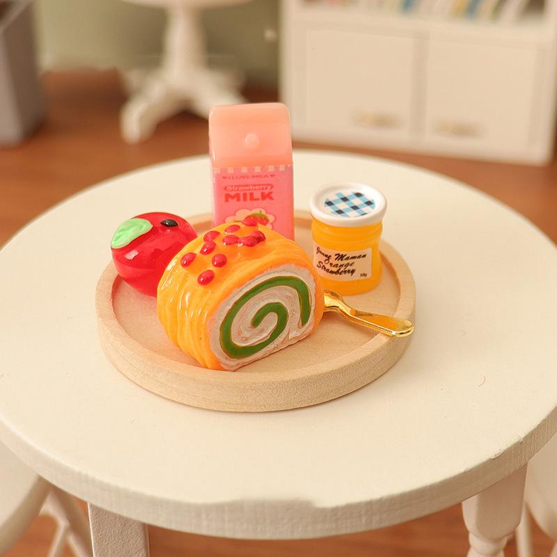 

1/12 кукольный домик имитация торт джем поднос для напитков набор кукольный домик мини еда десерт украшение кукольный дом украшения аксессуары as the picture