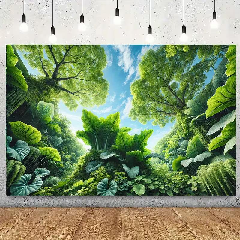 Sfondo Fotografico Banner Giungla Foglie Giganti 2D