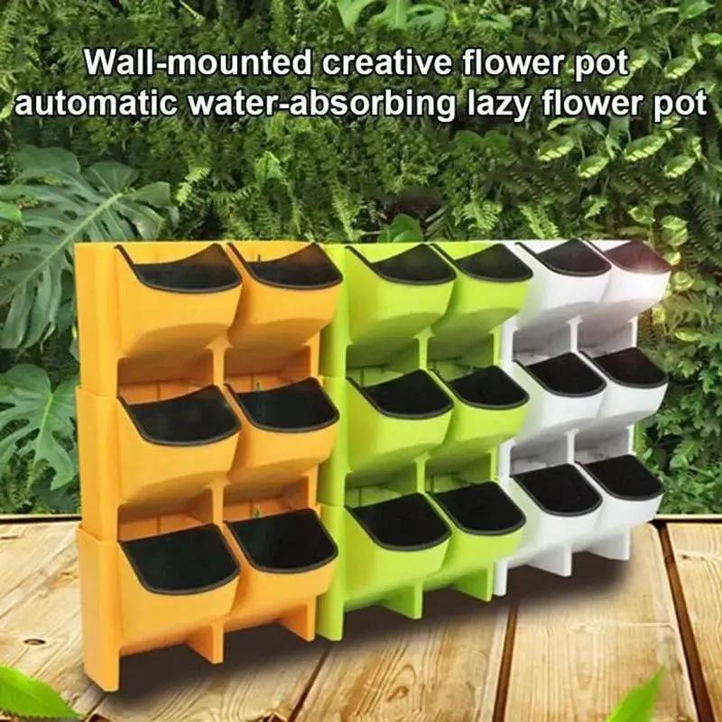 New Planter Vertical Greening Indoor and Outdoor Balcony Hanging Flower Pot Creative Combination of Resin Plastic Flower Pot