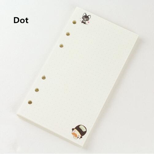 Kawayi A5 A6 Loose Leaf Notebook Refill Spiral Binder Inner Page Weekly Monthly To Do Line Dot Grid Inside Paper Stationery