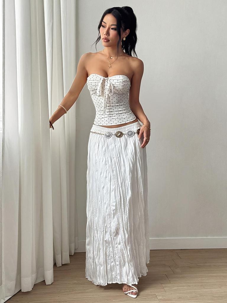 Women's Summer Polka Dot Backless Bandeau Top