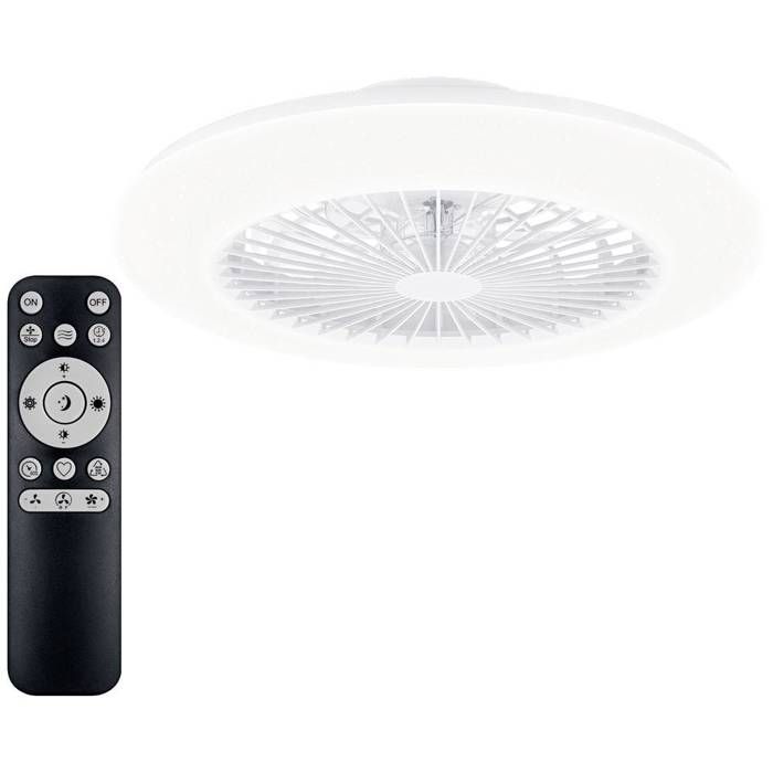 Philips LED Amigo Ventilateur de plafond 25 W, 60 W (Ø x H) 590 mm x 137 mm blanc avec éclairage, variable