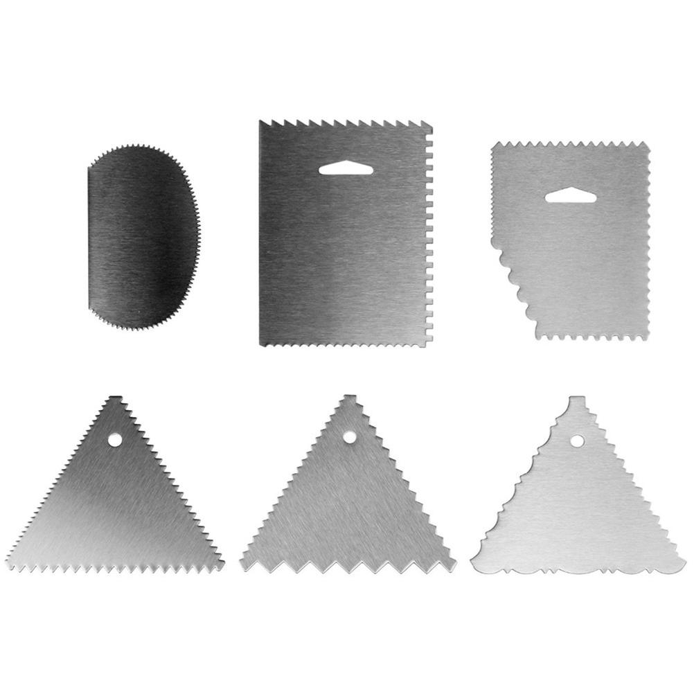 6 Stück Kuchenschaber Kuchenglätter Edelstahl Kuchenrand Seitendekorationswerkzeuge