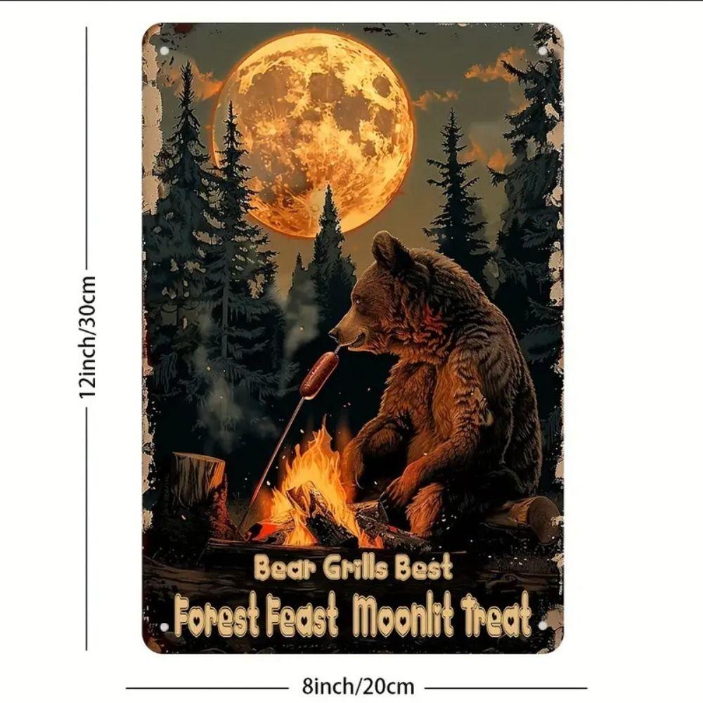 Vintage Metal Sign "Welcome to Wolf Cave" Outdoor Nature Decor 20x30cm