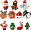 Mini Blocks Christmas Santa Claus Model Micro Bricks Building Block Toy For Kids Snowman Children's Toy Christmas Gift