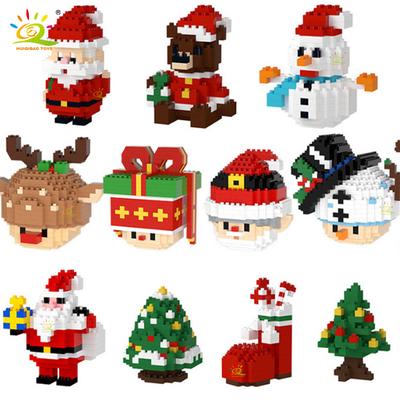 Mini Blocks Christmas Santa Claus Model Micro Bricks Building Block Toy For Kids Snowman Children's Toy Christmas Gift