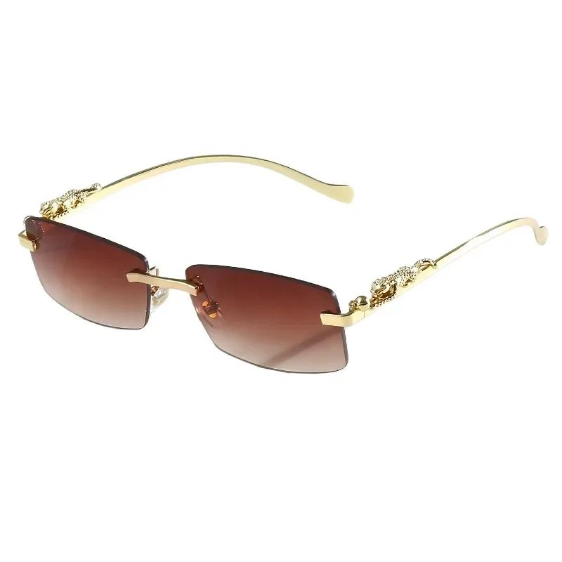 Metal Leopard Children's Face Small New Comfortable Retro Frameless Square Glasses
