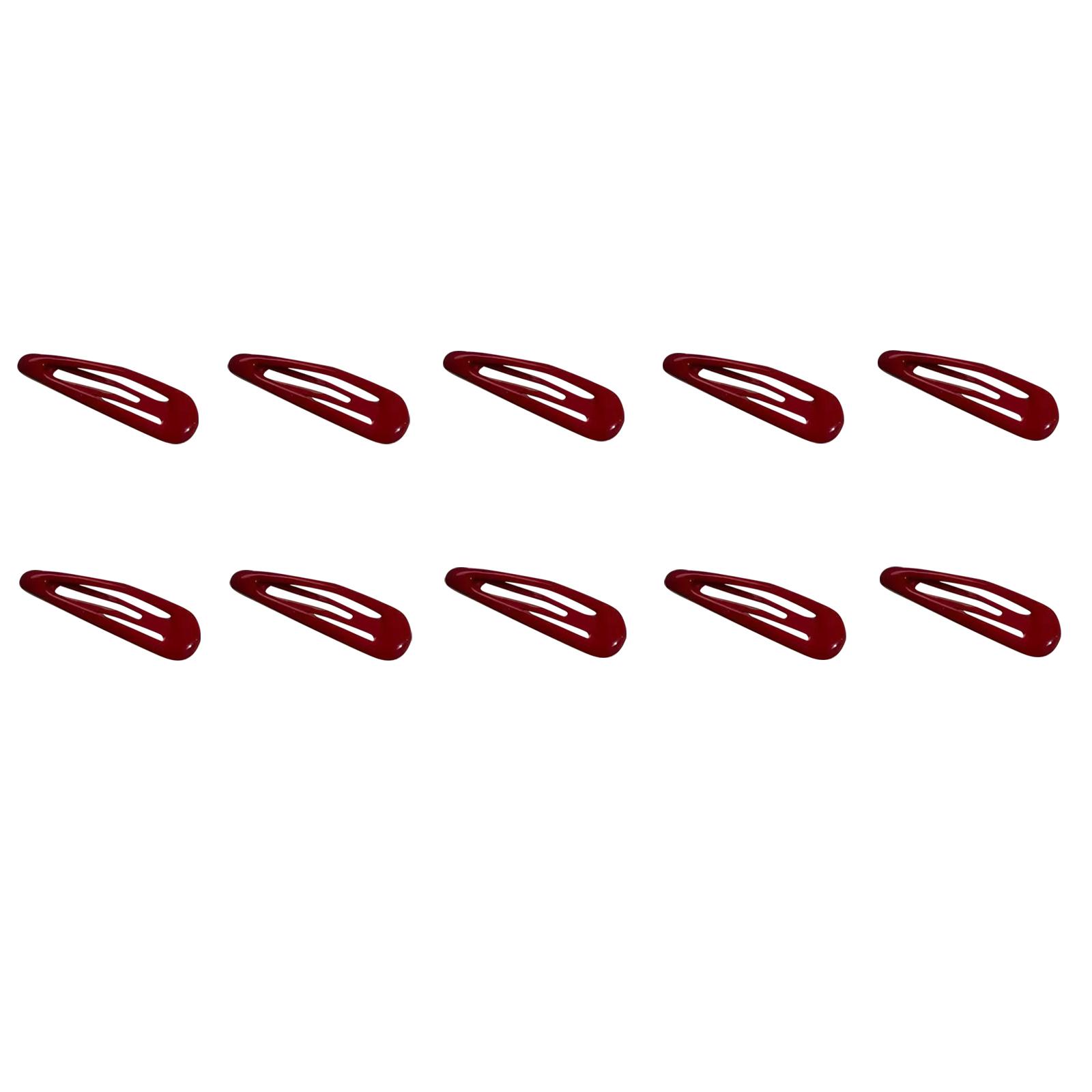 

10 Pack Metal Snap Hair Clip Small Red Hair Barrettes Hair Pins Hair Accessories for Women Kids Toddlers Girls A