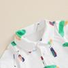 Baby Boy Girl Golf Romper Half Button-up Lapel Neck Short Sleeve Bodysuit Summer Clothes