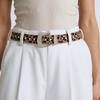 Leopards Print Rhinestones Belt With Pin Buckles for Women and Men Soft PU Adjustable Waistband