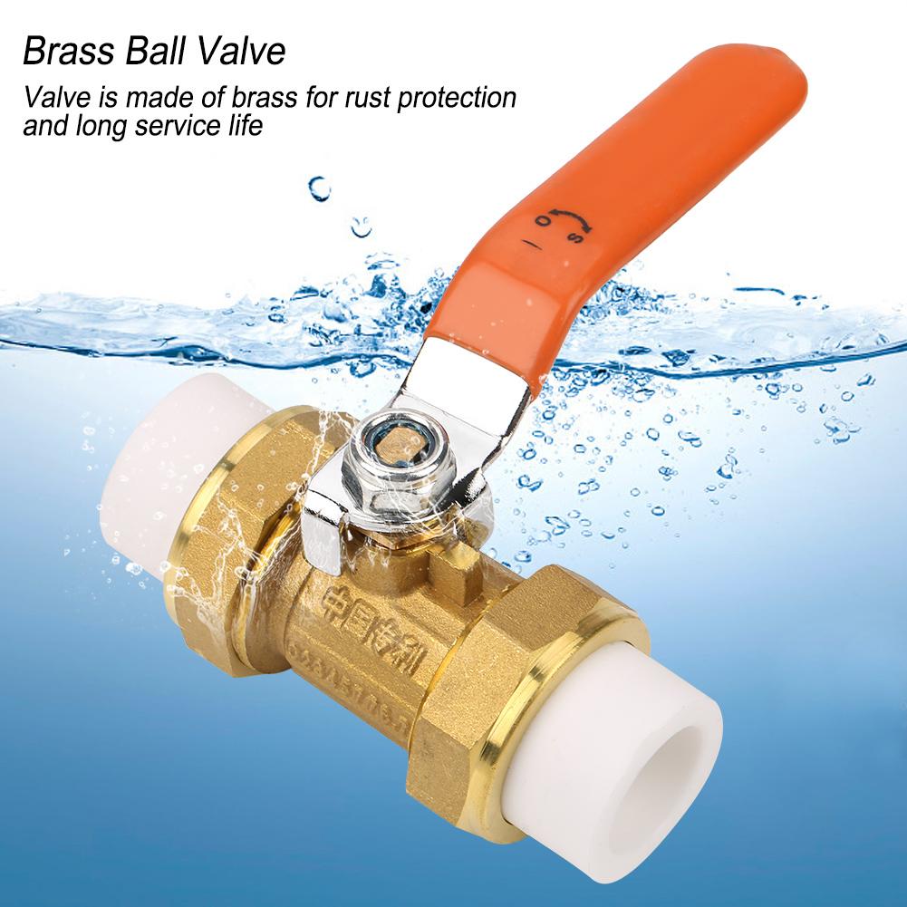 Brass Pipe Ball Valve with Double PPR Hot Melt Fitting 34"BSP DN20