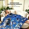 1PC ASTRO BOT Custom Name Patterned Flannel Blanket Suitable For All Seasons for Home Decor Warmth and Comfort Gifts Holiday Present