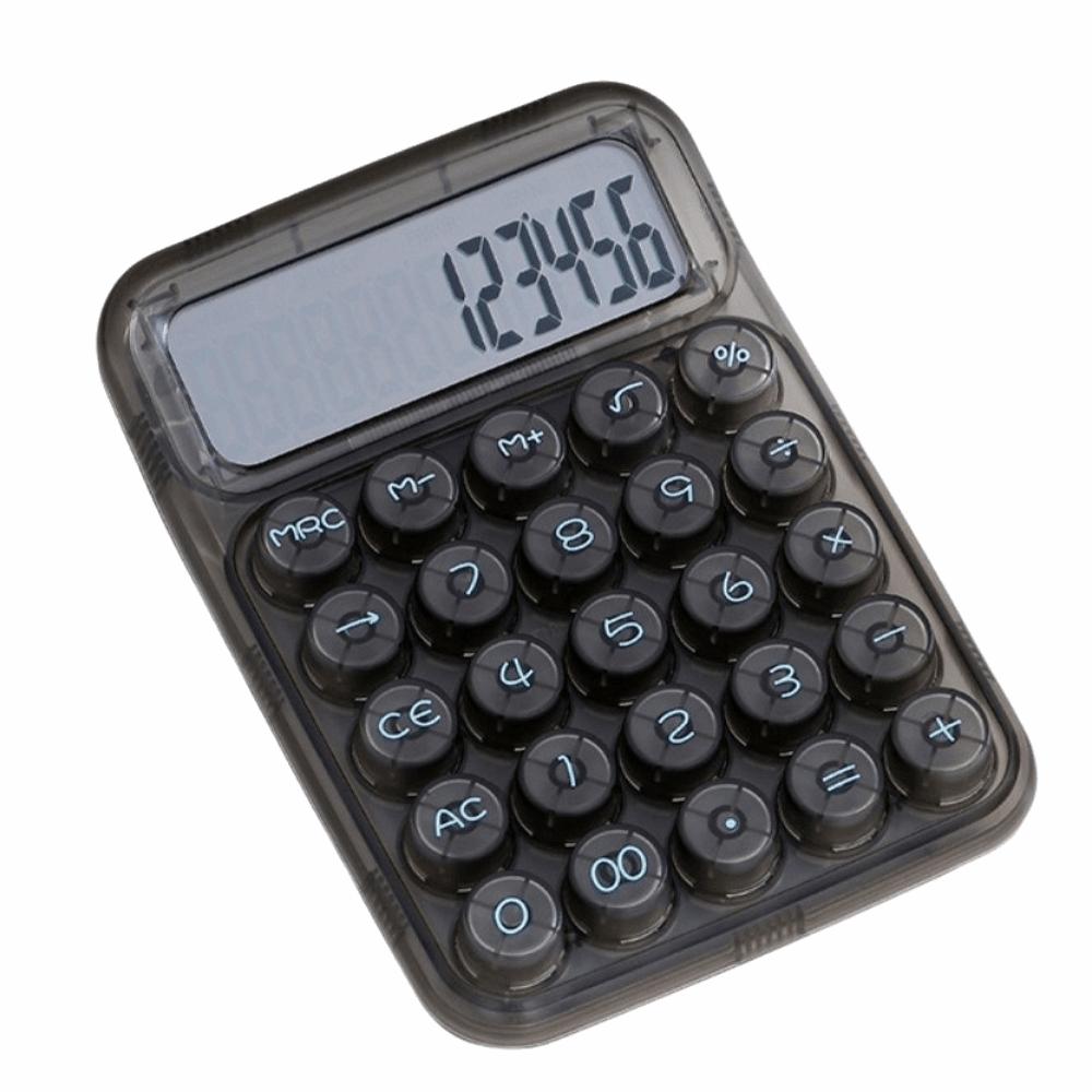 12-digit Display Electronic Calculator Transparent Large Button Mechanical Keyboard Calculator Anti-slip Pad High Appearance