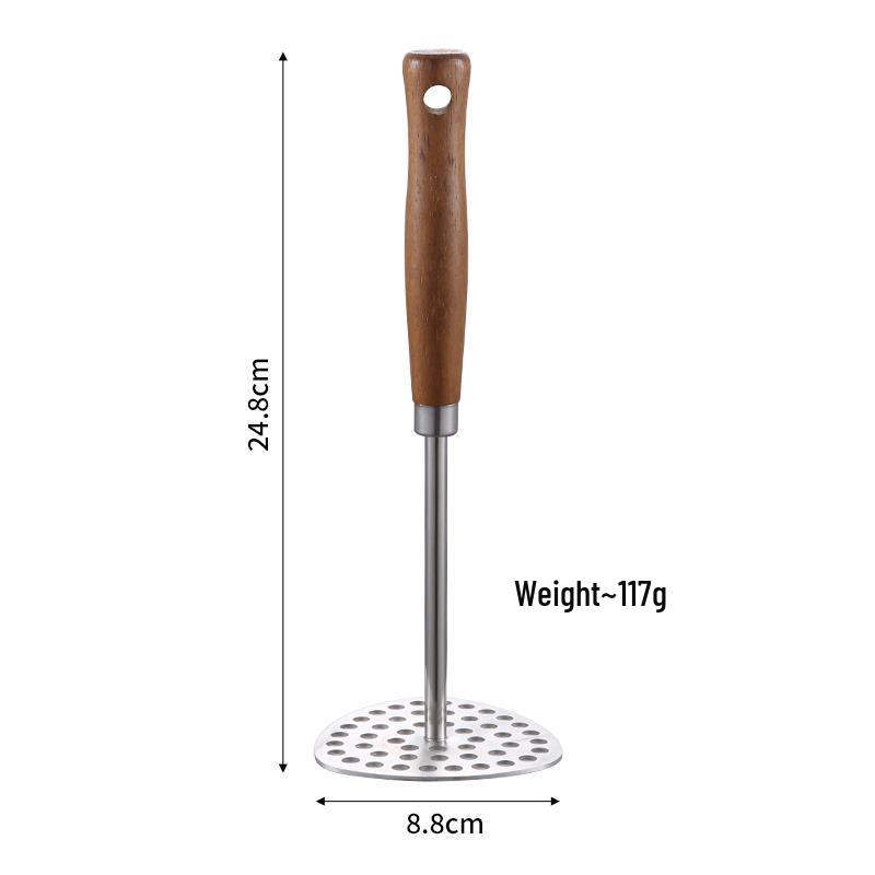Stainless Steel Potato and Egg Masher for Baby Food Preparation Three-layer Thickened Steel with Rosewood Handle