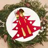 12Pcs Christmas Tree Shaped Felt Cutlery Mats With Stars Decor Durable For Home Christmas Festive Party Table Decor Accessories