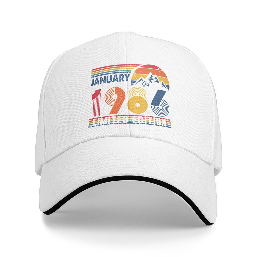 Summer Casual Baseball Cap Retro January 1986 Limited Edition 40 Year Old 40th Birthday Tennis Skate Trucker Hat For Couple