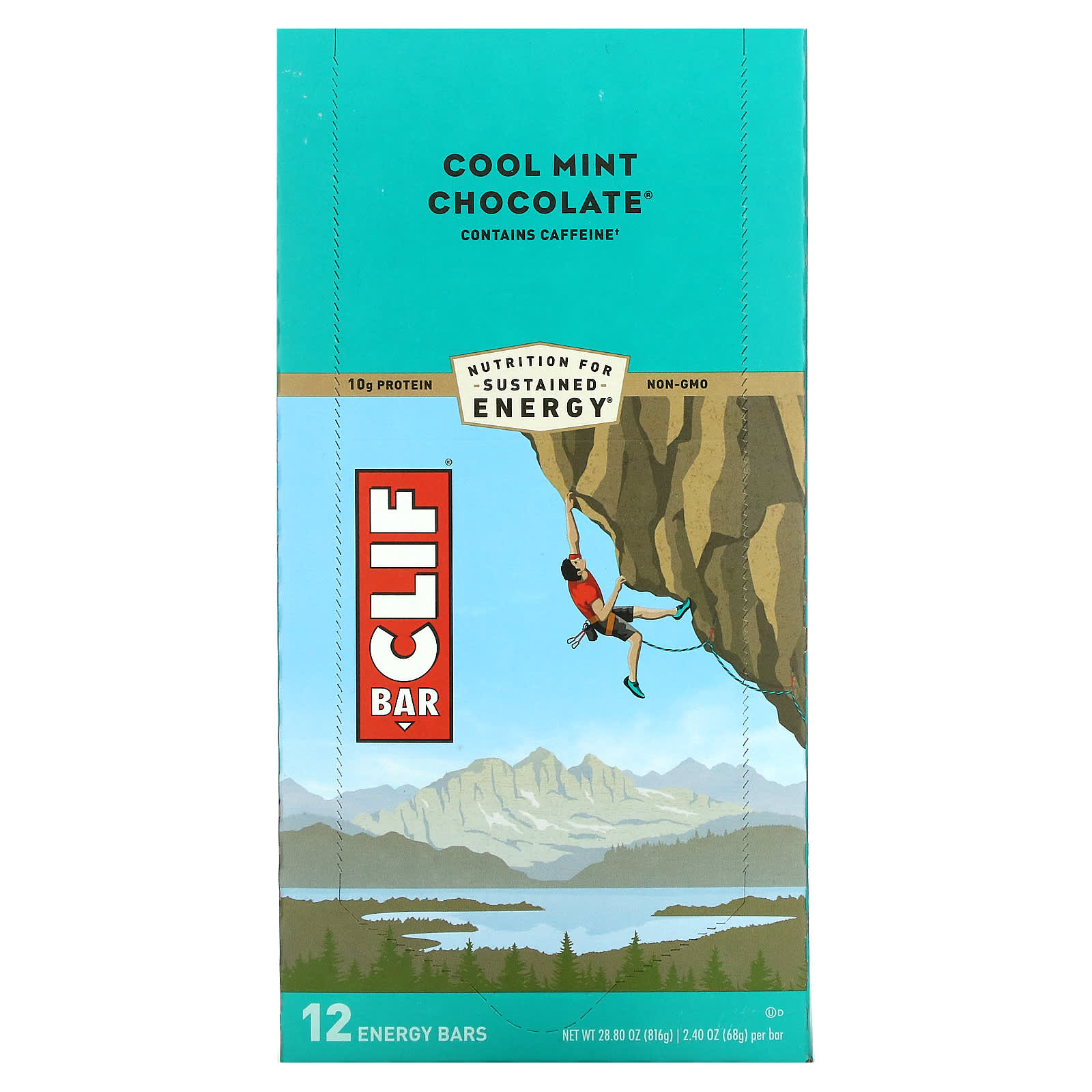 

Clif Bar, Energy Bar, Cool Mint Chocolate, 12 Bars, 2.40 oz (68 g) Each