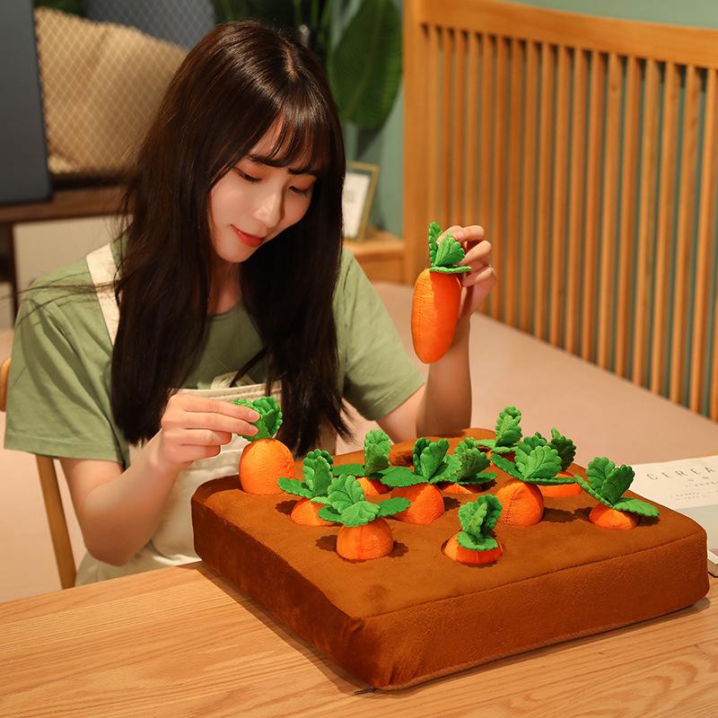 Creative Plush Toys Lawn Picking Carrot Infants Early Education Toys Super Soft Gifts For Children