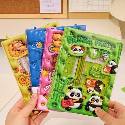 Söt present 6-i-1 Brevpapper Set Pennor Linjaler Studera Brevpapper Set Suddgummin Förskola Födelsedagspresent Priser För Elever